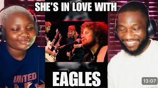 I MADE HER LISTEN to Eagles Hotel California live 1977 for the first time GenZs React [upl. by Derk]