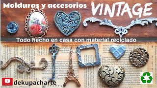 MOLDURAS Y ACCESORIOS VINTAGE CASEROS con material reciclado [upl. by Niobe]