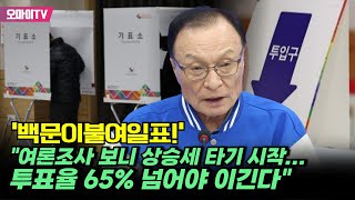 백문이불여일표 이해찬 quot여론조사 보니 상승세 타기 시작투표율 65 넘어야 이긴다quot [upl. by Aisatsan]