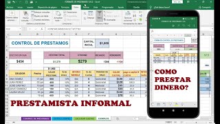 Como Prestar Dinero y ganar Intereses Prestamista Informal Control de Prestamos [upl. by Naujej292]