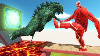 Colossal Titan Trying to Avoid LAVA and Hit Portal  Animal Revolt Battle Simulator [upl. by Philpot]