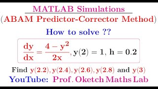 MATLAB Code AdamsBashforth AdamsMoulton ABAM PredictorCorrector method [upl. by Romeo]