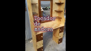 Tocador de Madera con espejo [upl. by Analah189]