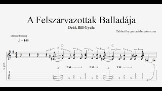 Felszarvazottak Balladája TAB  blues rock guitar tabs PDF  Guitar Pro [upl. by Lemak]