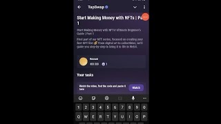 Start Making Money with NFTs Tapswap Code  Part 1  Tapswap Code Today  12 November tapswap code [upl. by Hagood615]