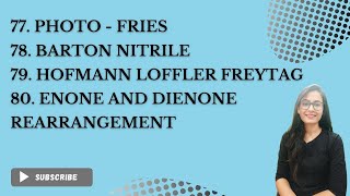 PHOTO FRIES  BARTON NITRILE  HOFMANN LOFFLER FREYTAG  ENONE AND DIENONE REARRANGEMENT [upl. by Erda753]