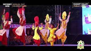 Bhangra Senior Fusion Dance  Odyssey 2018  Vasant Valley Public School  Annual Day Celebrations [upl. by Picco]