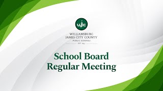 WJCC School Board Regular Meeting from 52124 [upl. by Konstance]