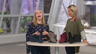 CLOUDSTEPPERS by Clarks Ruched Ankle Boots  Sillian Tana on QVC [upl. by Oijile]