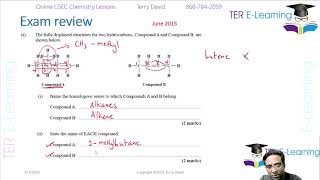 CSEC Chemistry  Organic Chemistry Past Paper Questions [upl. by Audre]