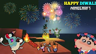 Minecraft  Diwali Special  Pataka  💥 Oggy and The Cockroaches  Sinchan  Twikay Gamer [upl. by Assilat]