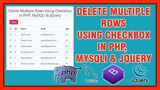 Delete Multiple Rows Using Checkbox In PHP MySQLi amp jQuery [upl. by Elyr]