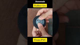 Homemade Rubber tire from PVC  diy inventions diyideas dcmotor diyideas scienceproject [upl. by Ahseile]