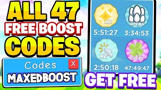 ALL SECRET 47 FREE BOOST CODES IN ROBLOX CLICKER SIMULATOR USE FAST [upl. by Cob]