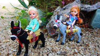 Elsa and Anna toddlers adventure with donkeys [upl. by Clougher745]