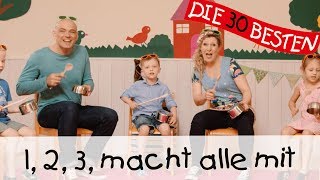 👩🏼 1 2 3 macht alle mit  Singen Tanzen und Bewegen  Kinderlieder [upl. by Judson]