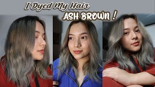 I Dyed My Hair ASH BROWN AT HOME No Damage This is what I used 😍✨ [upl. by Ileana]