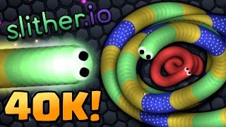 CRAZY 40K MASS HIGHSCORE RECORD GAMEPLAY  SLITHERIO Gameplay Agario With Snakes [upl. by Caesar]