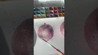 Draw Christmas glitter ✨ ball 🪩 christmas shorts reels watercolor painting drawing waterart [upl. by Eisdnil596]