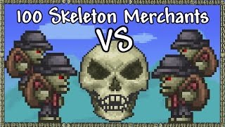 Terraria 100 Skeleton Merchants vs Skeletron [upl. by Rodrick]