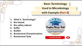 Basic Terminology used in Microbiology part8 microbiology raqbamicrohub [upl. by Bellaude]