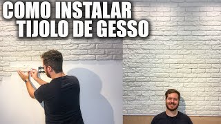 COMO INSTALAR TIJOLO DE GESSO NA PAREDE [upl. by Missy]