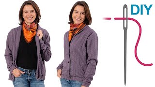 DIY Strickjacke nähen für Anfänger – DIY Schnittmuster Sweatjacke quotJoshquot [upl. by Asennav]