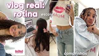 rotina real produtiva vlog academia comprinhas escola🎀 [upl. by Yekcim745]