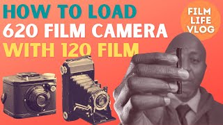 How to load a 620 film camera with 120 film [upl. by Aihsilat]