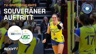 Spieltag Highlights SSC Palmberg Schwerin – USC Münster  1 Volleyball Bundesliga Frauen [upl. by Jarrett788]