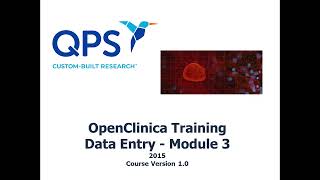 OpenClinica Training Module 3 Data Entry [upl. by Silvie]