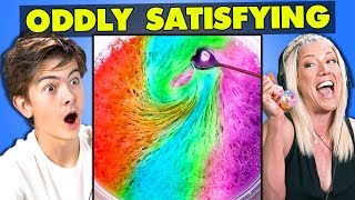 Generations React To Oddly Satisfying Compilation Kinetic Sand Slime Shaving Cream Crocs [upl. by Lirbij]