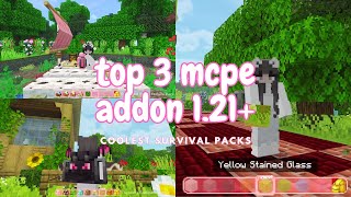 Best 3 Addons Texture Packs for Minecraft PE  Bedrock 121 [upl. by Vona141]