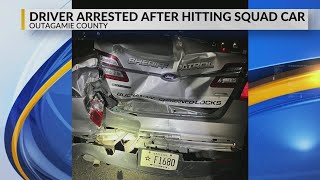 Driver arrested for 3rd OWI offense after crashing into an Outagamie County patrol car [upl. by Bilbe452]