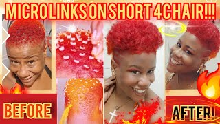 MICRO link Extensions on REALLY SHORT hair twa 4chair thetanzytechnique 👩‍🦲 TO 👩 [upl. by Melville]