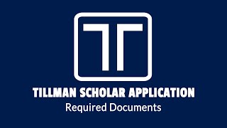 Tillman Scholar Application  Required Documents [upl. by Nilyram315]