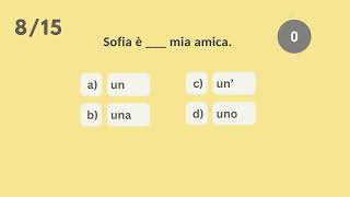 Quiz articoli indeterminativi A1 quiz italian beginner [upl. by Meek]