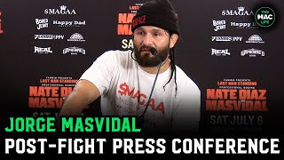 Jorge Masvidal on Nate Diaz loss “8 rounds to 2 is fg nuts”  Post Fight Press Conference [upl. by Janel]