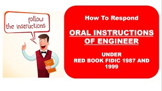 Oral Instruction by Engineer under Red Book FIDIC [upl. by Dnalra]