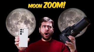 Moon Zoom Galaxy S23 Ultra vs Professional 125x Zoom Camera Nikon P1000  VERSUS [upl. by Vescuso13]