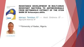 Resistance Development in Multi Drug Resistant Bacteria to Antimicrobials from Methanolic Extract of [upl. by Geof4]