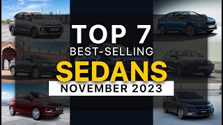 Top 7 Best Selling Sedans In November 2023  Dzire Xcent  Aura Amaze Verna City [upl. by Standish]