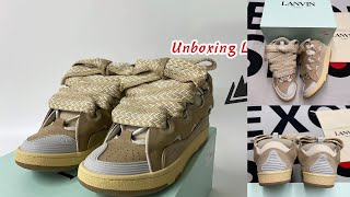 LANVIN SHOESLanvin Curb Dhgate Sneakers Unboxing Review（Brown） [upl. by Lezlie]