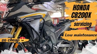 Honda Cb200x service  Cb200x service cost and maintenance  Honda cb200x 2024  after ride serving [upl. by Ahtebbat781]