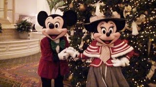 Mickey and Minnie Mouse Meet amp Greet in Victorian Christmas Outfits  Disney Grand Floridian Resort [upl. by Ahsemo]