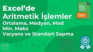 Excel Aritmetik İşlemler Ortalama Mod Varyans Standart Sapma ve Daha Fazlası [upl. by Arimak]