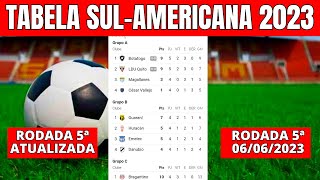 CLASSIFICAÇÃO DA SUL AMERICANA 2023  TABELA DA COPA SUL AMERICANA 2023 HOJE  5ª RODADA 06062023 [upl. by Felike163]