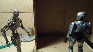 TERMINATOR vs RoboCop stopmotion BATTLE 1 [upl. by Arrad894]