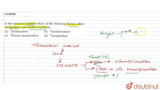 In the terrestrial habitat which of the following factors affect temperature and rainfall conditions [upl. by Suanne438]