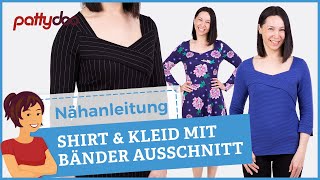 Elegantes Damenkleid amp Shirt mit besonderem Ausschnitt aus Romanit Jersey nähen 💃 [upl. by Ammann46]